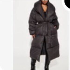 Fashion Nova Charcoal Puffer Coat